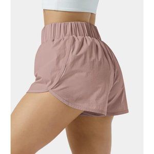 NWT - HALARA Pink Nylon/Elastane Dolphin Hem Running Shorts - Small
